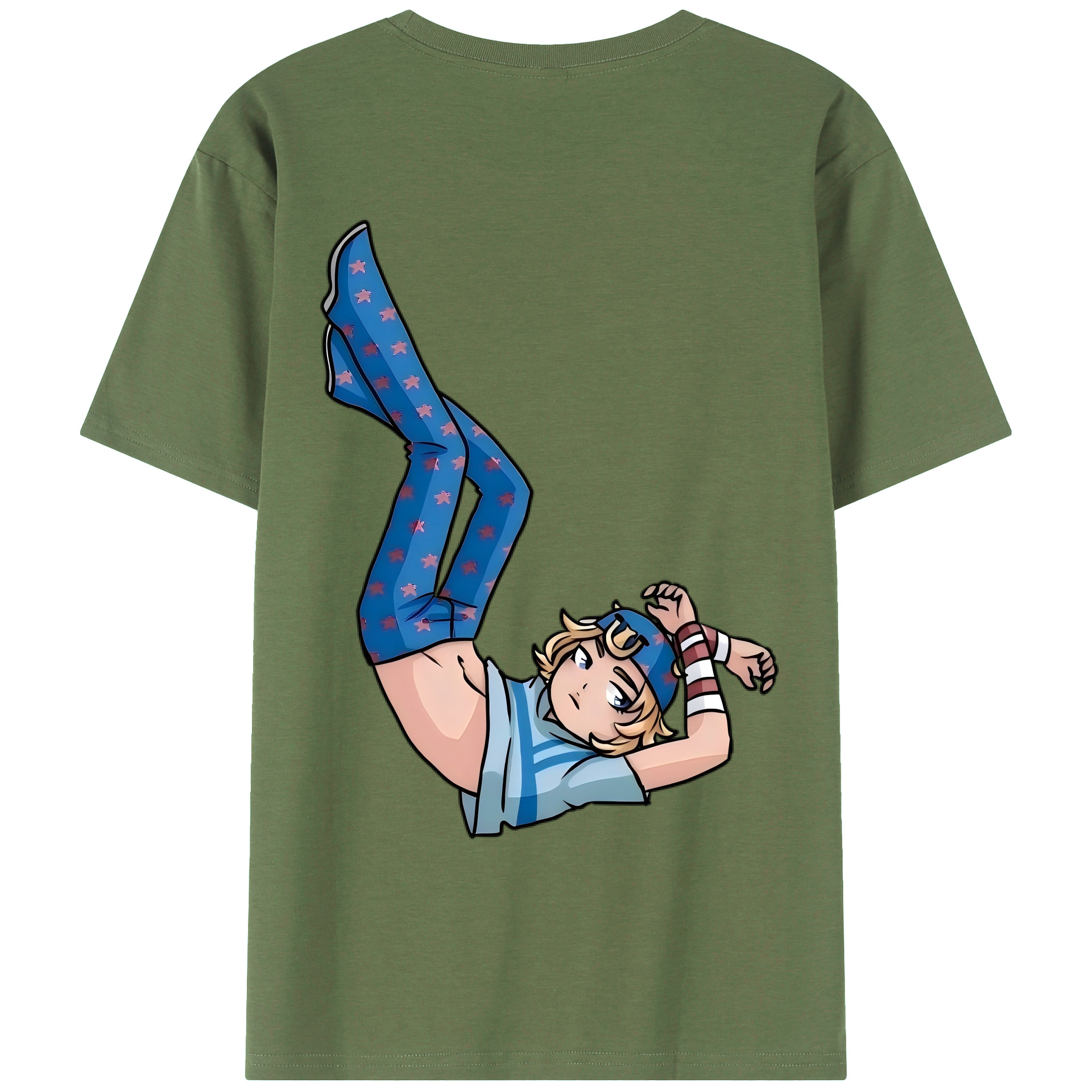 （画像用） ジョジョの奇妙な冒険 グイード?ミスタ JoJo's Bizarre Adventure Guido Mista 綿100％ メンズ半袖Tシャツ（バックプリント） 通気性